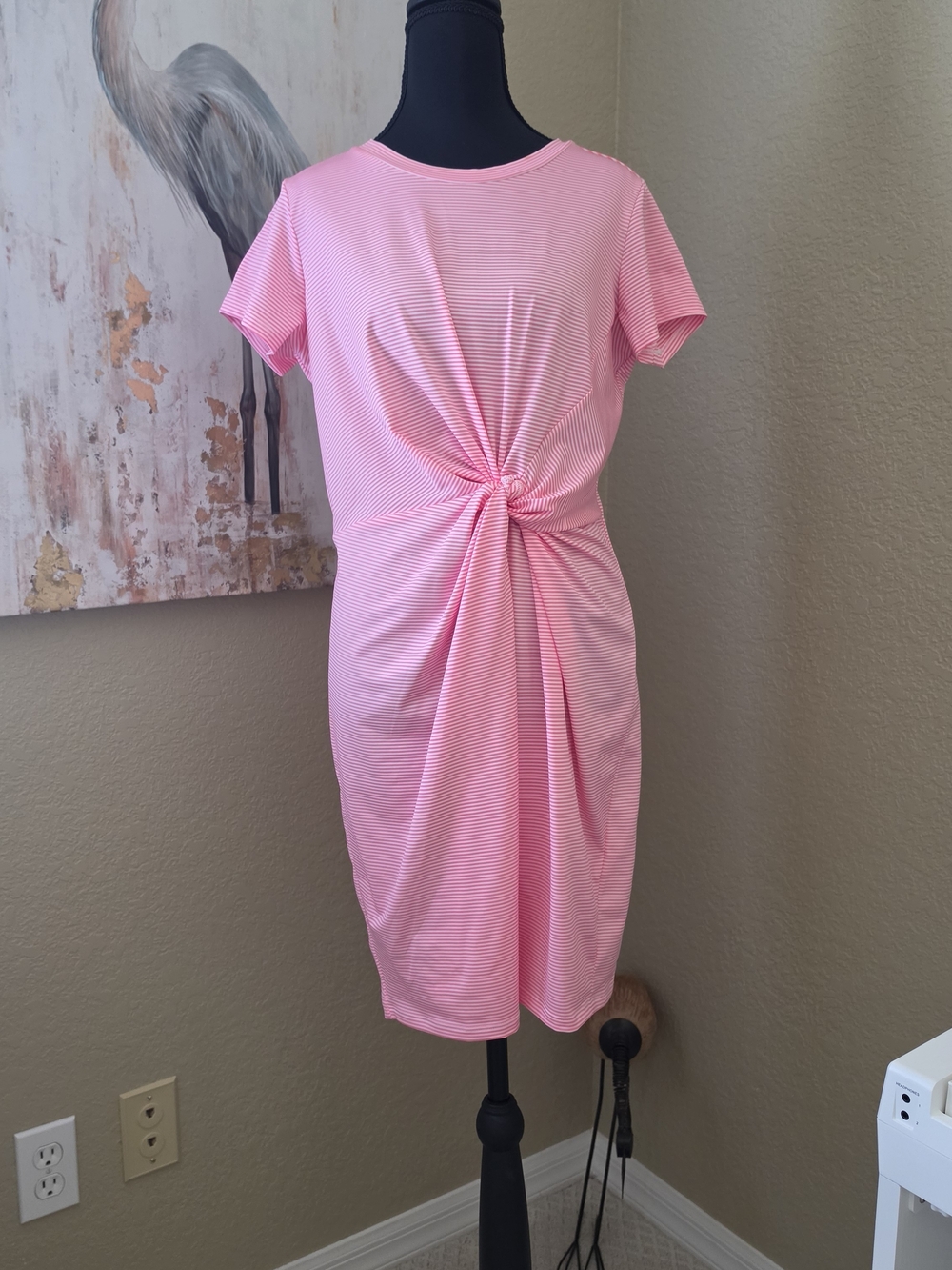 Vineyard Vines Light Pink Sankaty Knot-Front Dress